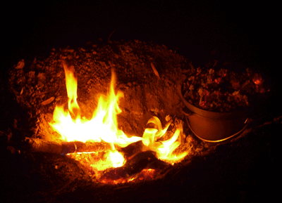 Camp oven pork roast