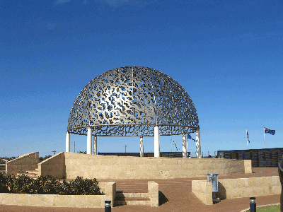 Part of the HMAS Sydney memorial in Geraldton