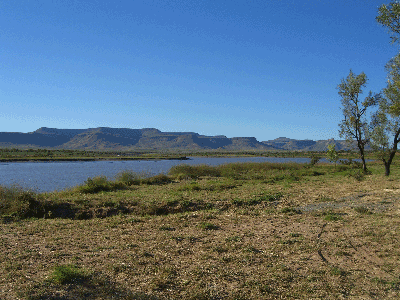 View of the Pentecost River from the bush camp on Home Valley Station