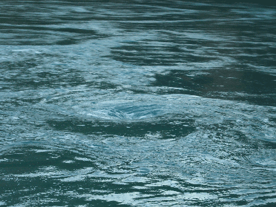 Whirlpool created by the force of water